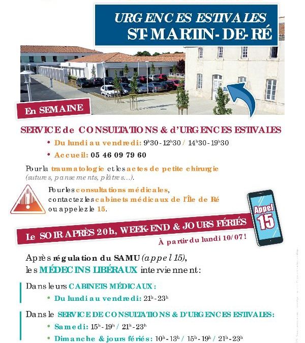 Urgences estivales Saint Martin de Ré