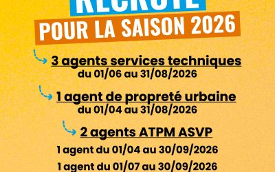 La Mairie de Sainte-Marie-de-Ré recrute pour la saison 2026 ! 🌟