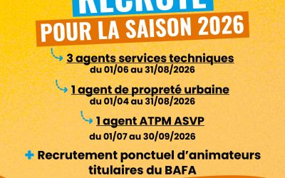 La Mairie de Sainte-Marie-de-Ré recrute pour la saison 2026 ! 🌟