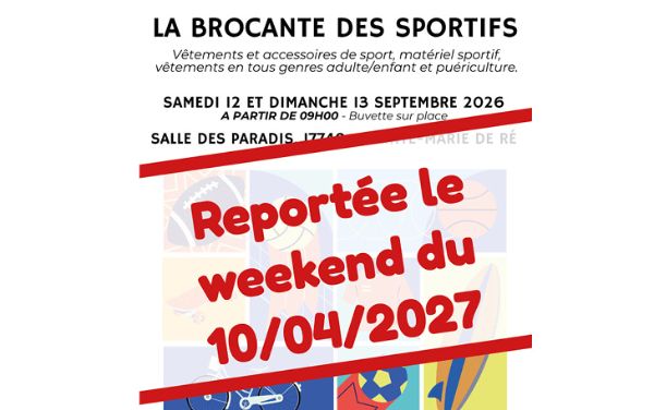 La « Brocante du sportif » est reportée en 2027 !